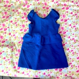 Janie & Jack 2T embroidered blue frill dress